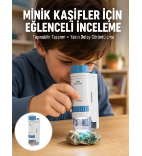 Northcity Yeni Nesil PMMA Optik Lensli Kompakt Taşınabilir Mikroskop - 80x-200x Büyütme ile Hayatın Gizemini Keşfedin