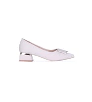 Moda Ayakkabı 855 Syh-Krem Kadın 3Cm Topuklu Ayakkabı (Krem)