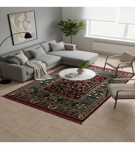 Makina Halısı Saçaklı Kaymaz Taban Halı 2x3 Metre