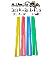 Buzlu Rulo Şeffaf Renkli Kaplık 4 Adet 40x150 cm Defter Kitap Kaplığı Okul Öğrenci Rulo Kaplık (Çok Renkli)