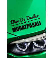 Antalya Muratpaşa Siyah Araç Sticker  Antalya Bize De Derler  Muratpaşalı 40x15 cm Oto Sticker