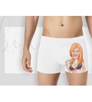 BK Gift Kişiye Özel Karikatürlü Eğlenceli Beyaz Erkek Boxer, Yıl Dönümü/ Doğum Günü / Sevgililer Günü Hediyeleri,  Erkek Arkadaş Hediye, Esprili Hediye-5