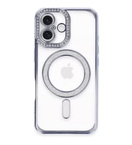 Apple İphone 16 Plus Kılıf Joke Simli Magneticsafe Kılıf - Mavi