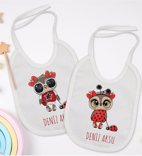 BK Kids Kişiye Özel İsimli 2’li Beyaz Mama Önlüğü-16