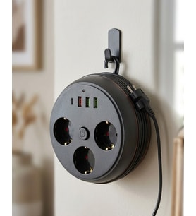 Güvenli Çoklu Priz 3 Priz 3 USB 1 Type C Termal Koruma Uzun Kablo
