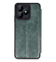 Realme Note 50 4G Kılıf Flip Cover - Koyu Yeşil
