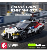 Sembo Block Exotic Cars BMW M4 GT3 Yapı Bloğu Seti – 387 Parça (Beyaz)