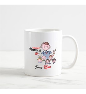 Anasınıfı Öğretmeni Kupa Bardak (2. Tasarım) (Beyaz)