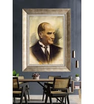 Gümüş Çerçeveli Atatürk Tablo ds421