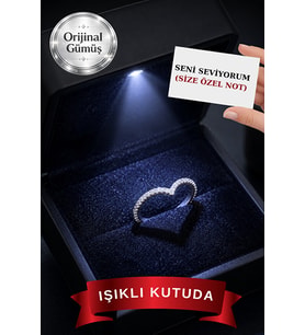 Pırlanta Işıltılı IŞIKLI KUTUDA 0.10 Carat Gümüş Sonsuzluk Yarımtur Kadın Yüzük