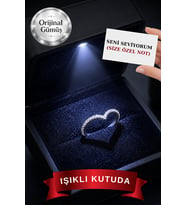 Pırlanta Işıltılı IŞIKLI KUTUDA 0.10 Carat Gümüş Sonsuzluk Yarımtur Kadın Yüzük