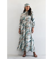 Aura Desenli Elbise - Mint (Mint Yeşili)