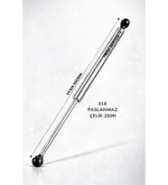 PASLANMAZ 316 GAZLI AMORTİSÖR - Taka 305mm 200N - Tekne ve Yat Tipi (Krom)