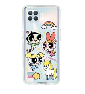 Oppo Reno 4 Lite Uyumlu Powerpuff Girls Desenli Şeffaf Telefon Kılıfı