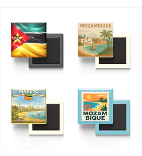 Buzdolap Magnetleri - Mozambik Maputo - Mozambique - 4'lü Set Magneti