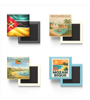 Buzdolap Magnetleri - Mozambik Maputo - Mozambique - 4'lü Set Magneti