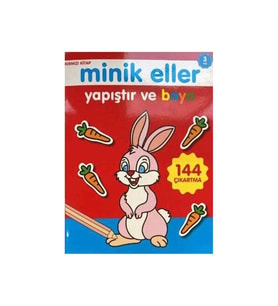 Minik Eller Yapıştır ve Boya Kırmızı Kitap 0-6 Yaş Yayınları