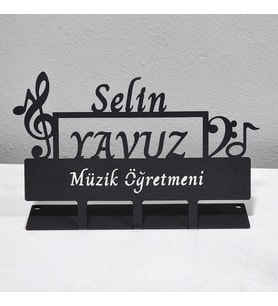 Müzik Öğretmeni Masa İsimliği - Öğretmen Metal İsimlik - Kişiye Özel İsimlik