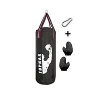 6-9 Yaş Boks Torbası 50Cm Çocuk Boks Torbası Eldiven+Karabina Hediyeli Siyah