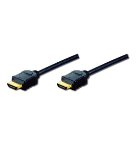 DIGITUS HDMI High Speed with Ethernet connection cable, Type A M/M, 2.0m, Ultra HD, 4K@60Hz, gold, bl