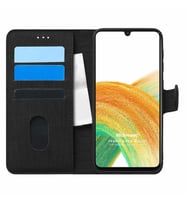 Microsonic Samsung Galaxy A33 5G Kılıf Fabric Book Wallet Siyah