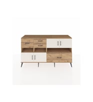 Kronos Konsol 5 Raflı 4 Çekmeceli 4 Kapaklı 176x59x99 Çam-Aytaşı/Çam