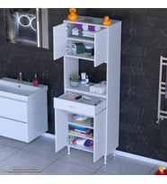 Modilayn ARDA Banyo Dolabı 65x173x32,5cm 1 çekmece 4 kapak ve 7 raflı İhtiyaca uygun kolay kurulum
