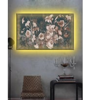 Led Işıklı Sanatsal Çiçek Tablo