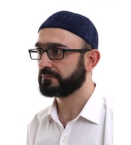 Baba Günü Hediyesi - Lacivert Kışlık Sade Desenli Kadife Namaz Takkesi