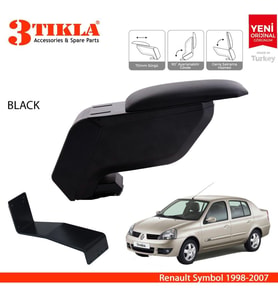 Renault Symbol 1998-2007 Delmesiz Çelik Ayaklı Siyah Kolçak Kol Dayama