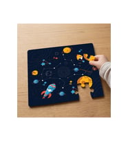 Space - Galaksi - Gezegenler Tasarımlı 24 Parça Ahşap Çocuk Puzzle MPK0416