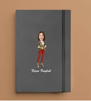 Kişiye Özel Öğretmen Kadın Model 13x21 Gri Defter-34