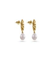 Diana 925 Ayar Gümüş İnci Küpe - Gold