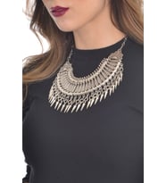 Kadın Antik Gümüş Kaplama Bohem Kolye