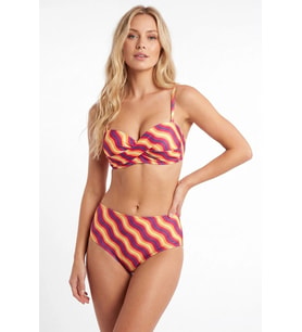 Giyim Renkli Straplez Yüksek Bel Bikini Takımı