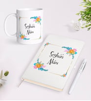 BK Gift Kişiye Özel İsimli Beyaz Defter Kalem Kupa Seti-13