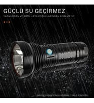 Farissu Robot USB Şarj Edilebilir El Feneri – Taşınabilir, Dayanıklı ve Su Geçirmez Kamp Işığı