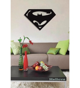 Süpermen Ve Batman Duvar Tablosu Marvel Duvar Dekorasyon (Siyah)