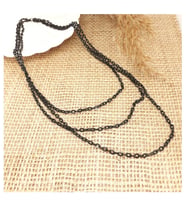Mat Siyah Renk Çoklu Kadın Choker & Zincir Kolye