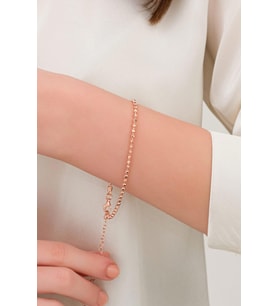 2.3 mm Gümüş Rose Kaplama Tırnak Makası Zincir Bileklik