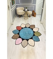 Dijital Baskı Modern Kaymaz Taban Halı H0391