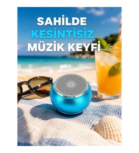 Mey İthalat® Taşınabilir Mini Bluetooth Hoparlör 9m Menzil Dahili Mikrofon Yeni Nesil