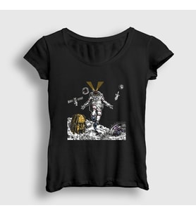 Presmono Kadın Siyah Astronaut Astroworld Travis Scott T-Shirt 42283tt