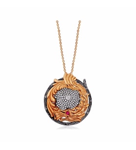 VAOOV 925 Ayar Gümüş Asa'nın Ejderhaya Dönüşmesi Kolye (Gold)