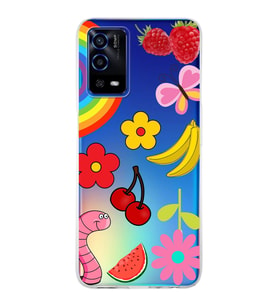 PrintiFy Oppo A55  ile Uyumlu 1mm Slim Fit Water Color 5 Baskılı Şeffaf  Kılıf