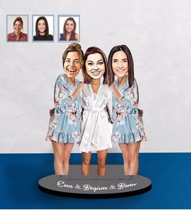 Kişiye Özel Bride To Be Bekarlığa Veda Karikatürlü Ahşap Biblo Mod3-Eco