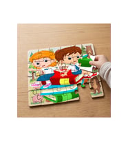 Kitap Sever Çocuklar Tasarımlı 24 Parça Ahşap Çocuk Puzzle MPK0946