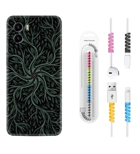 Vivo Y15S Y32 Y33S Y51 Y53S Kılıf Kablo Koruma Spiral Silikon Sarmaşıklar 1675