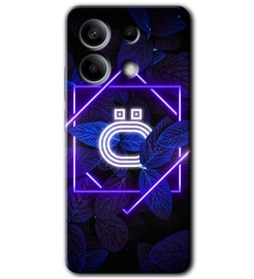 Redmi Note 13 Pro 5G Kılıf HD Desen Baskılı Kılıf - Dark Neon Yaprak Ö Harfi