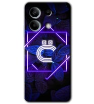 Redmi Note 13 Pro 5G Kılıf HD Desen Baskılı Kılıf - Dark Neon Yaprak Ö Harfi